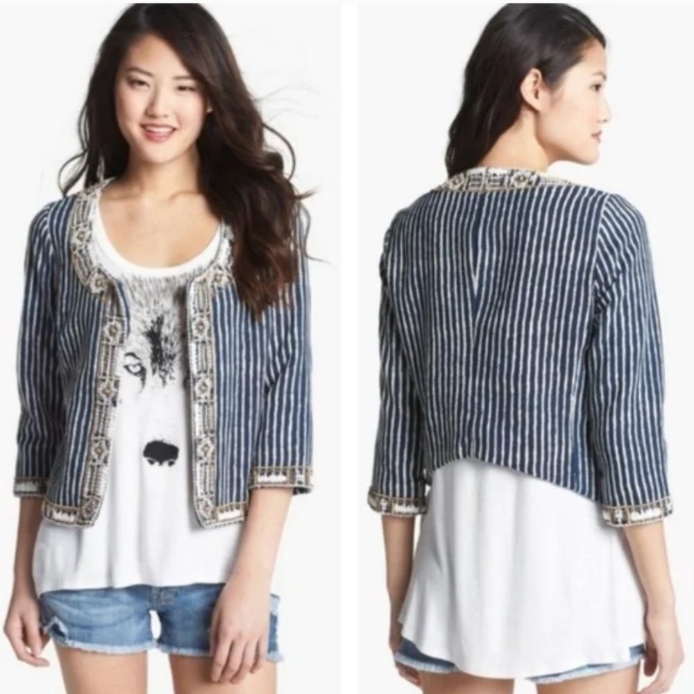 Lucky Brand X Irving & Fine Beaded Jacket M